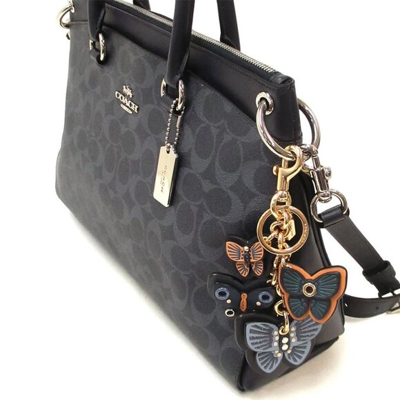 Coach $150 NWT Butterfly Cluster Bag Purse Charm C8224 Gold/Denim Multi - Picture 5 of 10